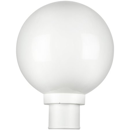 SUNLITE 10-in Post Mount Globe Lght Fixture, 1 E26 Socket 60W Max., Wet Location, Wht Globe w/Wht 47244-SU